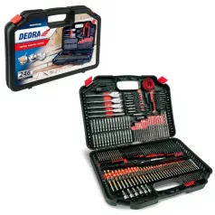 DEDRA Fúró és bit készlet 246 db, koffer 18A11S246