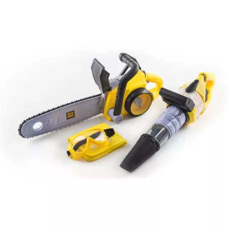 játék készlet – motorfűrész és lombfúvó