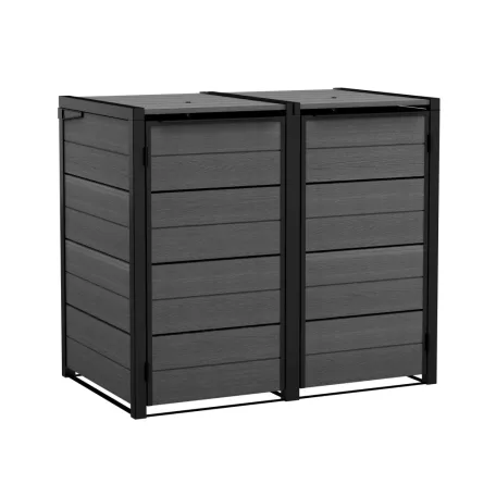 Kerti tároló Keter Hide Away 2x 120 l-es kukákhoz, szürke
