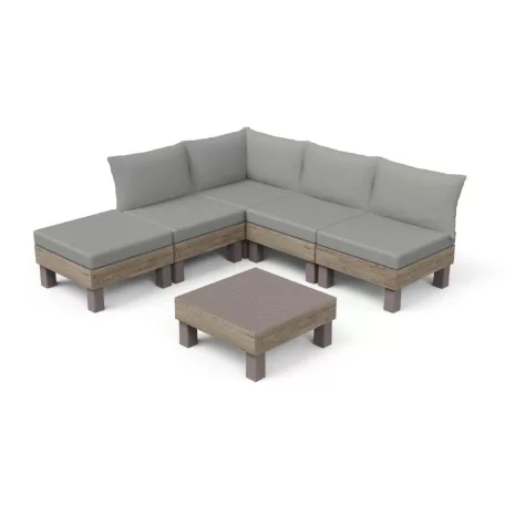 Keter Elements 5 személyes moduláris kerti bútor szett ashwood