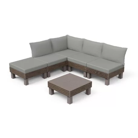 Keter Elements 5 személyes moduláris kerti bútor szett walnut