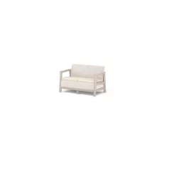 Meble ogrodowe Keter Scandi sofa dwuosobowa beżowo szara