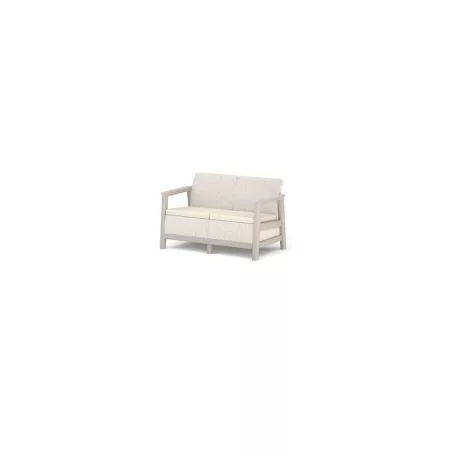 Meble ogrodowe Keter Scandi sofa dwuosobowa beżowo szara