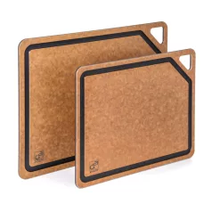   EcoCut vágódeszka természetes cellulózból – 2 db-os készlet, barna