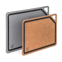   EcoCut szeletelődeszka természetes cellulózból – 2 darabos készlet, grafit/barna színben