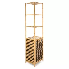 szennyeskosár 30 l polcokkal, bambusz