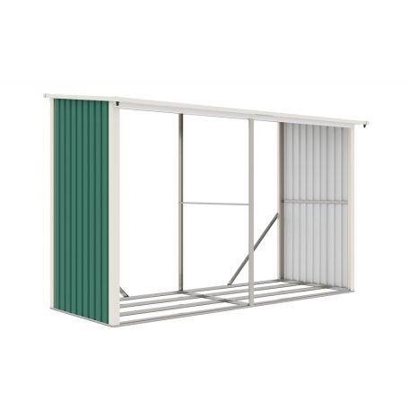 WOH 682 tüzifa tároló - 302 x 119 cm, zöld