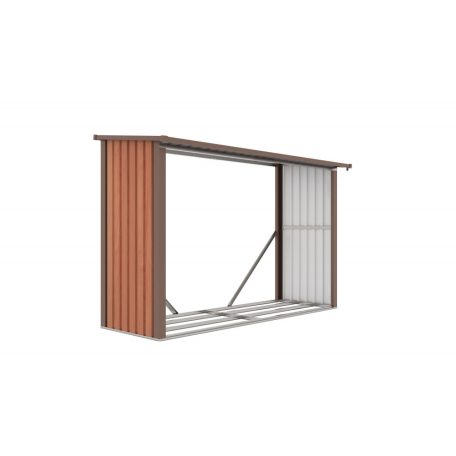 WOH 335 tüzifa tároló - 242 x 89 cm, barna