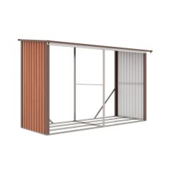 WOH 682 tüzifa tároló - 302 x 119 cm, barna
