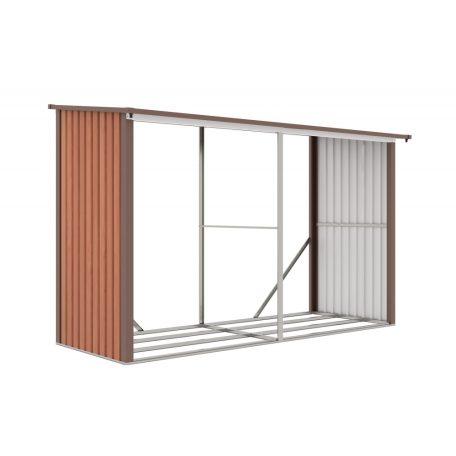 WOH 682 tüzifa tároló - 302 x 119 cm, barna