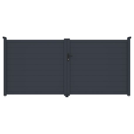 Orlando 350x158 cm-es kétszárnyú kapu, antracit színben