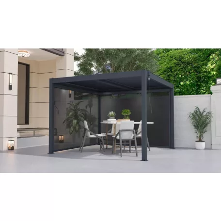 Bioklimatikus pergola Austin 3×3 m, antracit színű alumínium