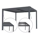 Bioklimatikus pergola Austin 3×3 m, antracit színű alumínium