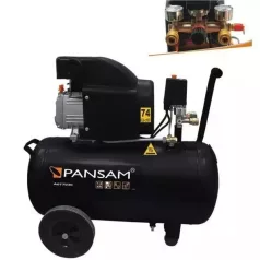   PANSAM Olajkenéses kompresszor 1500W, 8atm, 50liter, 200l/min, két manométer, két gyorszáras