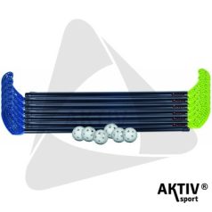   ASport Floorball készlet műanyag 85 cm 2x6 ütő, 6 labda 202300004