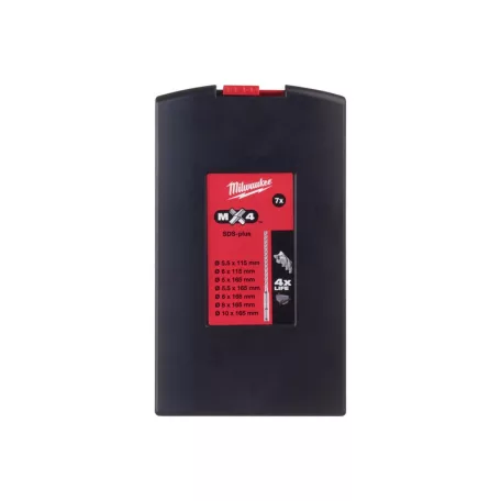 Milwaukee SDS-Plus 4 élű fúrószár készlet (II. sz.) 7 részes
