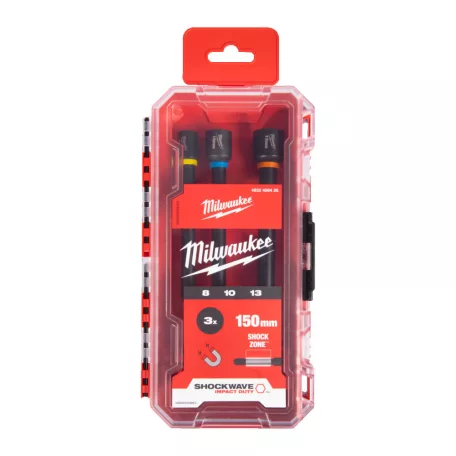 Milwaukee 1/4' HEX Befogású, Mágneses Dugókulcs 150 mm 3 részes -  1 db