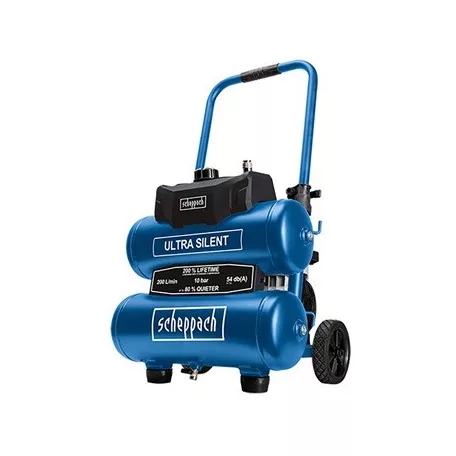 Scheppach HC 20 SI TWIN kompreszor 20L ultracsendes/olajmentes/kéthengeres