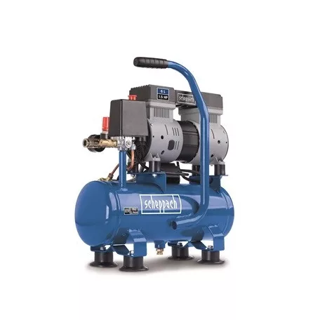 Scheppach HC 08 Si - ultracsendes olajmentes kéthengeres kompresszor, 6 l