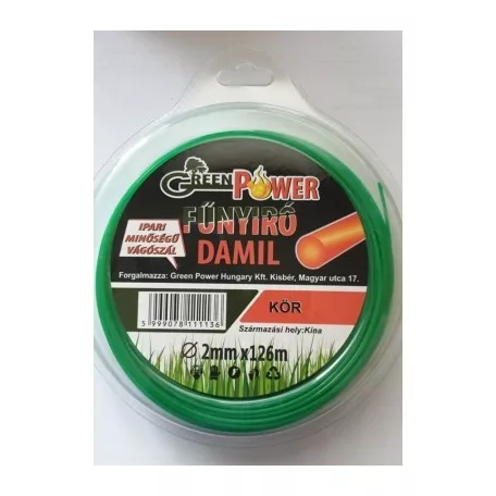 Műanyag vágószál 2mmx126m kör műa.bliszterben