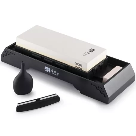 Fenőkő szett, #1000/6000 (JIS) + állvány + élszögtartó + tisztítókő+vízcseppentő