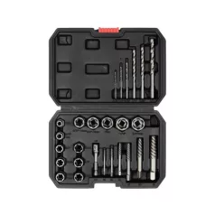   YATO Roncsolt-, törtcsavar kiszedő és fúró készlet 26 részes 3/8'