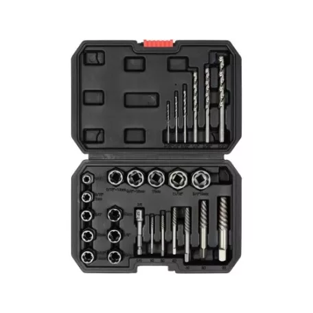 YATO Roncsolt-, törtcsavar kiszedő és fúró készlet 26 részes 3/8'