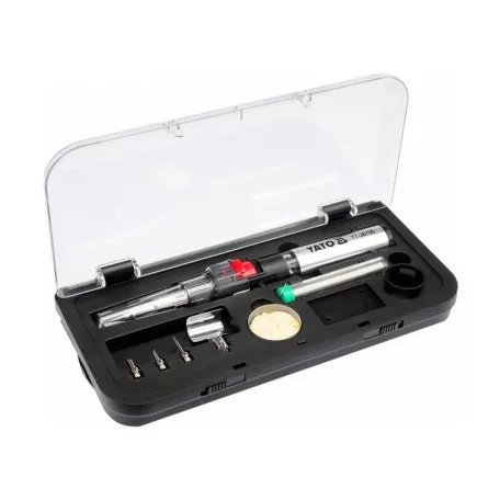 YATO Forrasztópáka készlet 7 részes, bután gáz üzemű (gáz nélkül) Piezo