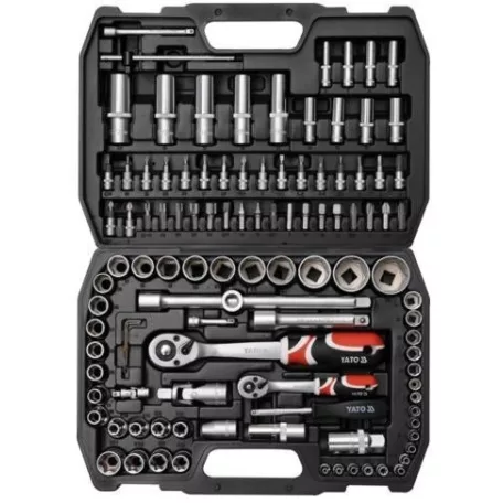 YATO Dugókulcs készlet 108 részes 1/2 col 10-32mm, 1/4 col 4-14mm CrV ~