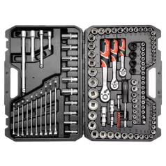   YATO Dugókulcs klt. 120 részes 1/2 col 20-32, 1/4 col 4-13, 3/8 col 9-17 profi 