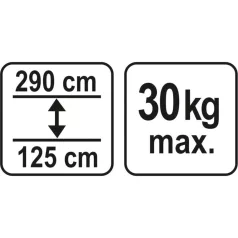 YATO Teleszkópos támasztó rúd 125-290 cm 30 kg