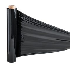 Kézi nyújtható stretch fólia, fekete, 0,5m x 210m