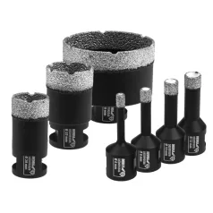   DEDRA Gyémánt koronafúró készlet 6,8,10,12,28,35,68mm, fúróvezető DED1592SZ06