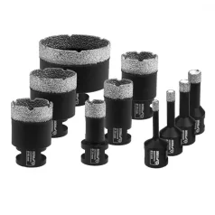   DEDRA Gyémánt koronafúró készlet 6,8,10,12,20,28,35,40,45,68mm, fúróvezető