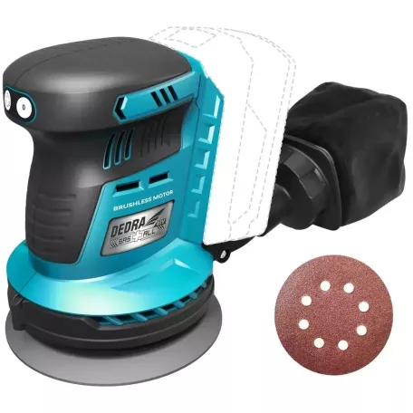 DEDRA Akkumulátoros excentercsiszóló 18 V 125mm, szénkefe nélküli DED7062