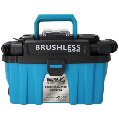DEDRA Akkumulátoros műhelyporszívó, szénkefe nélküli 18V 10L DED7174