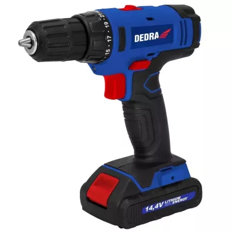 DEDRA Akkumulátoros fúró csavarozó 14,4V, 1,5Ah, 1h, 0-400/0-1350rpm DED7878