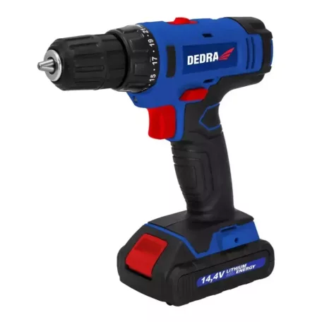DEDRA Akkumulátoros fúró csavarozó 14,4V, 1,5Ah, 1h, 0-400/0-1350rpm DED7878B