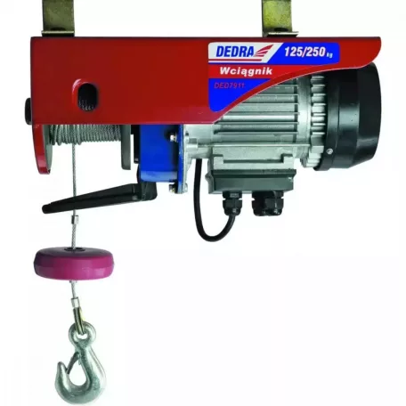 DEDRA Elektromos csörlő 1,0kW, 6m/500kg, 12m/250kg