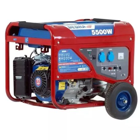 DEDRA Áramfejlesztő generátor 5,0kW, max.5,5kW, 2x220V, 1x12V, 8,3A,
