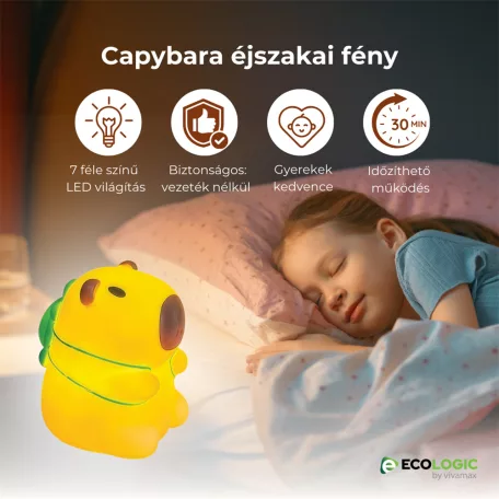 EcoLogic Capybara éjszakai fény GYEL08