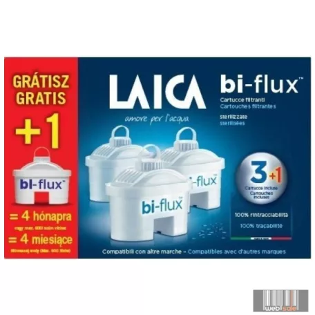 LAICA GYLA-LF4M Bi-Flux 3+1 darabos szűrőbetét Laica kancsókhoz