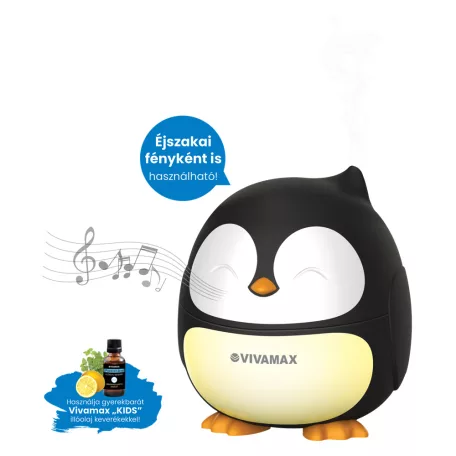 Ultrahangos illóolaj párologtató fehér zaj funkcióval Pingvin