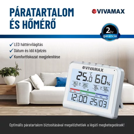 VIVAMAX Páratartalom- és hőmérő GYVPM5