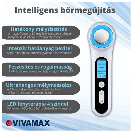 SkinMax Ultrahangos mélymasszázs készülék fényterápiával