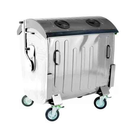 1100 l szelektív fém konténer 1 mm falvastagsággal - szürke tető