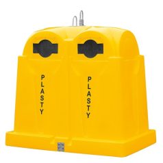   Polietilén alsó ürítésű konténer, sárga 3769-4, 2,5 m3