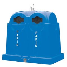Polietilén alsó ürítésű konténer, kék 3769-1, 2,5 m3