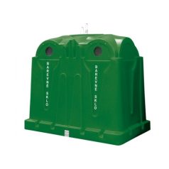   3,5 m3 polietilén alsó ürítésű konténer 3770-2 Zöld, színes üveg gyűjtésére
