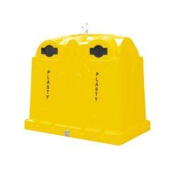   3,5 m3 polietilén alsó ürítésű konténer 3770-4 Sárga, műanyag gyűjtésére